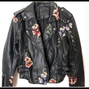 ✨Blank NYC Embroidered Leather Jacket size M✨